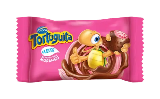 [AR0009] CHOCOLATE TORTUGUITA MORANGO DISPLAY 24 X 15,5GR (12 X 372GR)