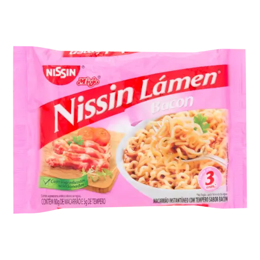 [NI0006] NISSIN LAMEN 85G SABOR BACON *MAXIMO 2 CAIXAS POR COMPRA *(50 X 85GR)