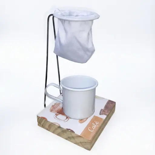 [AB0005] MINI COADOR COM BASE ARAMADO S/ CANECA ALUMIBOM