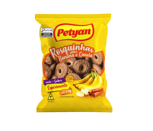 [PET004] BISCOITO ROSQUINHA PETYAN 300G BANANA E CANELA (20 X 300GR)