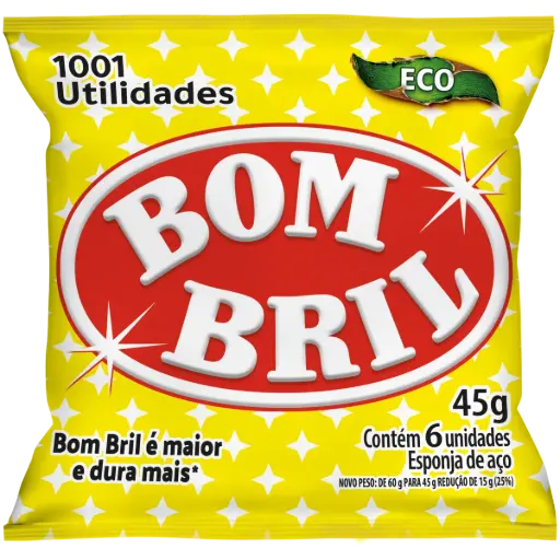 [BOM001] ESPONJA DE AÇO BOMBRIL (EMBALAGEM 6UN X 45GR - CX 200 EMBALAGENS)