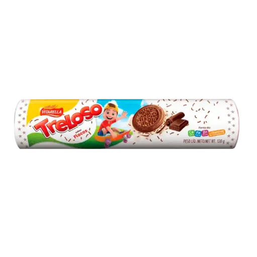 [VT0009] BISCOITO RECHEADO TRELOSO 120G FLOCOS (36 X 120GR)