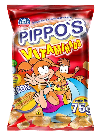 [SB0008] SALGADINHO PIPPOS 30GR BACON (50 X 30 GR)